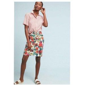 Maeve Floral Garden Denim Pencil Skirt - 4P